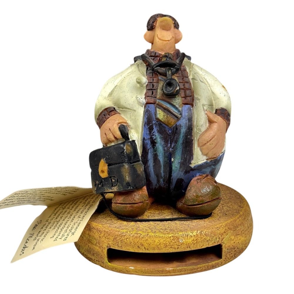 Doctor Man Card Holder Collection Sara Meadows Artist 2003 Figurine Sculpture